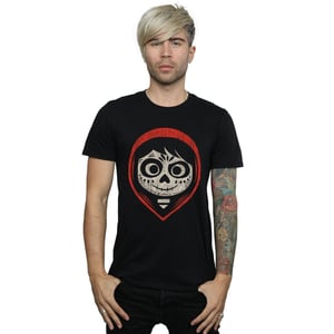 Disney Heren Coco Miguel Skelet Gezicht Hood T-Shirt (Zwart)