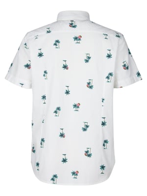 Petrol Industries - Heren All-over Print Overhemd Coralshore - Wit