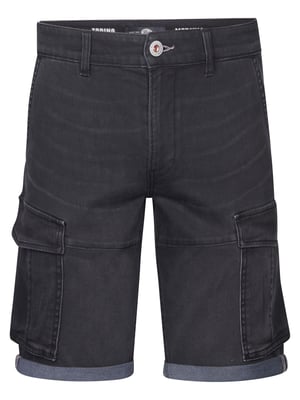 Petrol Industries - Heren Torino Cargo Short Denim Zephyr - Zwart