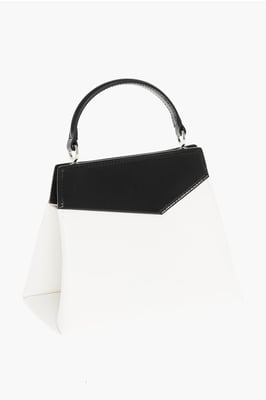 Tweekleurige leren SNATCHED crossbodytas in zwart en wit