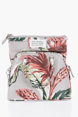 Schoudertas met bloemenprint in groen