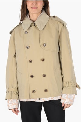 MM0 MGewatteerd dubbelrijs jasje met mesh aan de binnenkant in beige