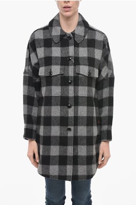 BUFFALO Overshirt van wolmix in grijs