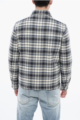 Gewatteerd geruit TIMBER overshirt in blauw