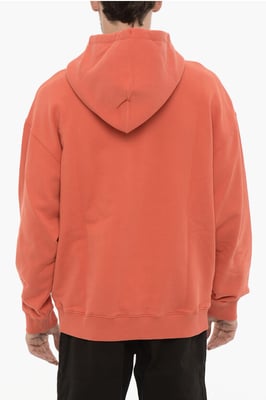 Katoenen OPTICAL CROSS Hoodie met opgestikte zak in rood