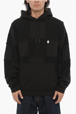 Effen katoenen hoodie in zwart