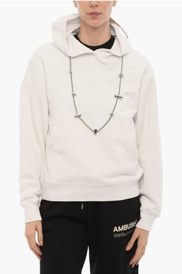 Effen STOPPERS hoodie met afneembare ketting in wit