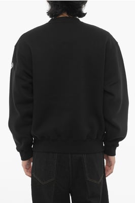 Fleecekatoenmix Easy Fit ronde hals sweatshirt in zwart