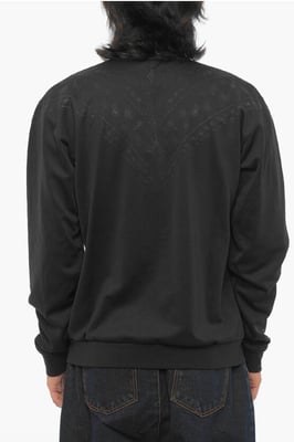 Effen sweatshirt met bandanamotief en ritssluiting in zwart