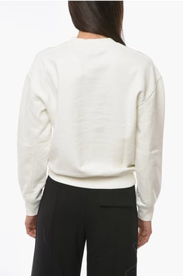 WORKSHOP Sweatshirt met ronde hals en logoprint in wit
