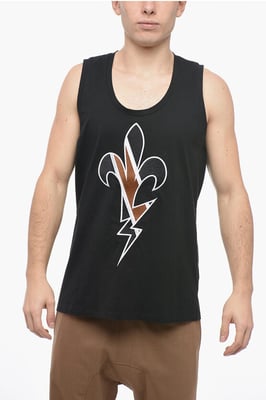 Geborduurd FLEUR-DE-THUNDER tanktopje in zwart