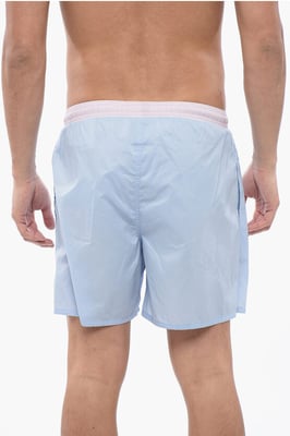 Tweekleurige boxerbadpak in blauw, roze