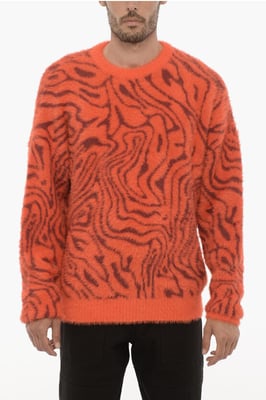 Zachte trui met ronde hals in Arancio, bordeauxrood