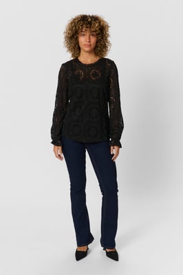Blouse met lange mouwen black