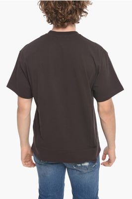T-shirt met ronde hals en taillezak van katoen