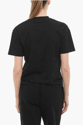 Effen T-shirt met ronde hals in zwart