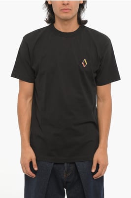 Katoenen T-shirt met ronde hals in zwart