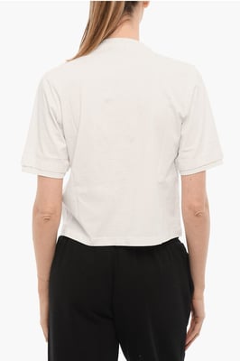 Effen STOPPERS T-shirt met ronde hals en afneembare ketting in wit
