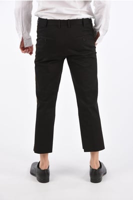 Slim Fit Cropped Broek in Zwart