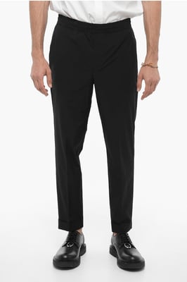 Nylon REM-broek met elastische tailleband in zwart