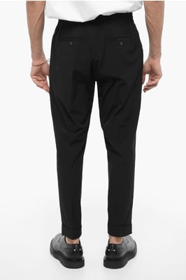 Nylon REM-broek met elastische tailleband in zwart