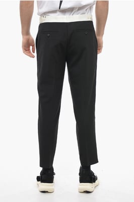 Slim Fit JAMIE-broek met contrasterende details in zwart