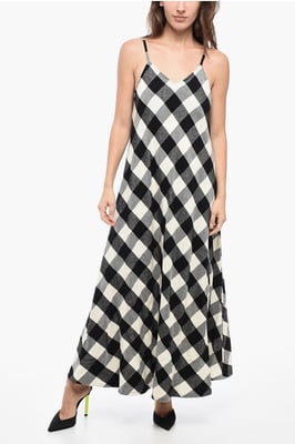 W'S ARCHIVE CHECK LANGE JURK in zwart-wit