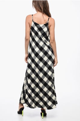 W'S ARCHIVE CHECK LANGE JURK in zwart-wit