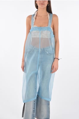 MM0 doorschijnende mouwloze shiftjurk in blauw
