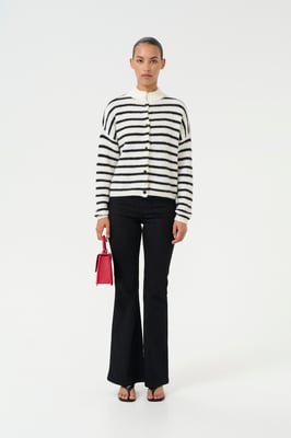 Vest Loose fit black white