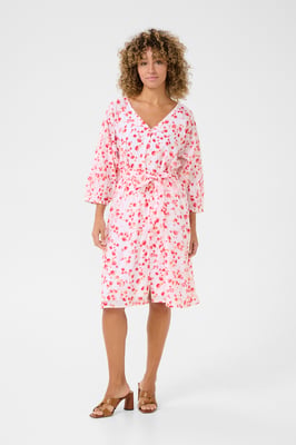 Jurk A-shape pink white