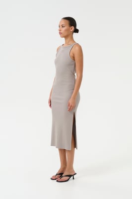 Jersey jurk Slim fit light grey