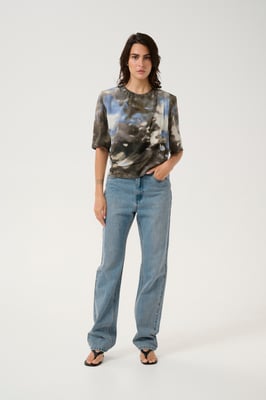 Blouse met korte mouwen Regular fit multicolour