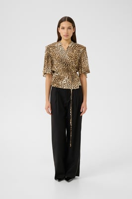 Blouse met korte mouwen Loose fit leopard