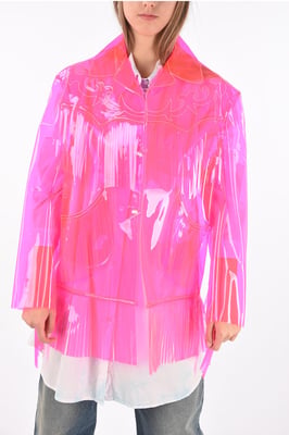 PVC westernjas met franjes in roze