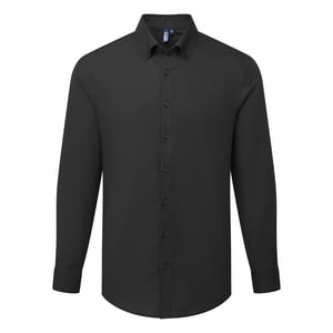 Premier Heren Supreme Oxford Formeel Overhemd Met Lange Mouwen (Zwart)