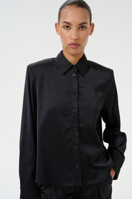 Overhemd met lang mouwen Box fit black