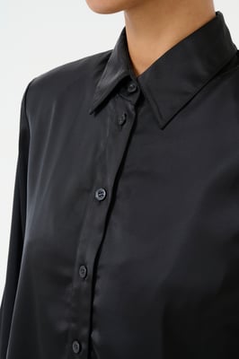 Overhemd met lang mouwen Box fit black