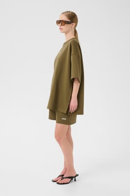 Blouse met korte mouwen Oversize fit olive