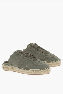 MM22 Open Back Katoenen Lage Sneakers in Groen