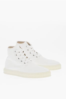 MM22 effen katoenen hoge sneakers in wit