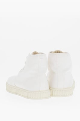 MM22 effen katoenen hoge sneakers in wit