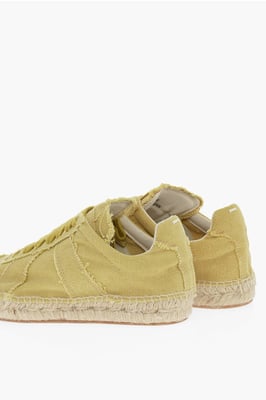 MM22 Canvas Low Top Sneakers met Jute Detail in Geel