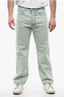 Straight Fit OVERDYE LOGO Denim met riemlussen 24 cm in lichtblauw