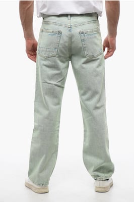 Straight Fit OVERDYE LOGO Denim met riemlussen 24 cm in lichtblauw