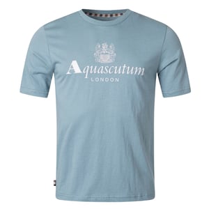 Aquascutum Active Big Logo Blauw T-shirt