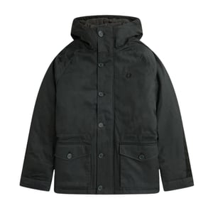Fred Perry korte snorkel nachtgroene parka jas