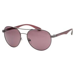 Calvin Klein roze matte zonnebril met metalen montuur en grijs montuur