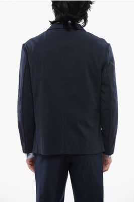 Ongevoerde enkelrijs WOE-blazer in blauw