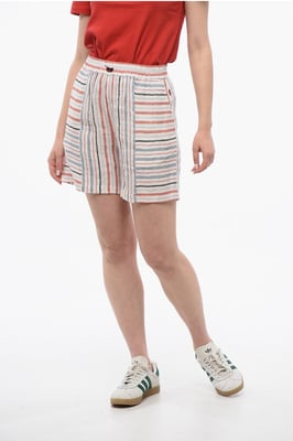 Bayadere patroon VARSITY linnenmix shorts